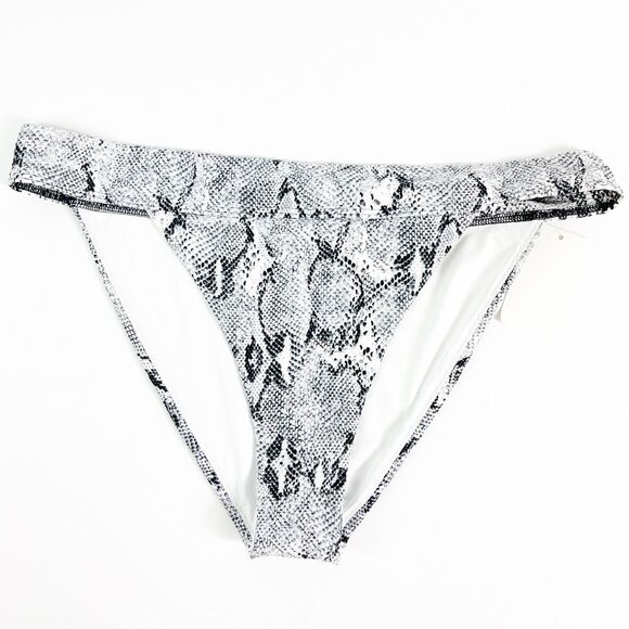 Chelsea28 NWT Snake Print Bikini Bottom Black White Size M - Picture 1 of 4